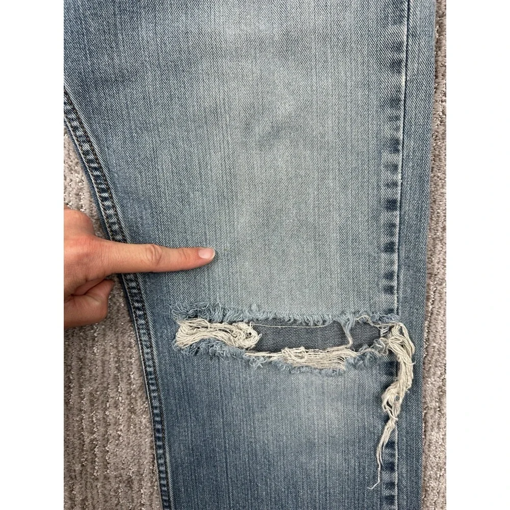 Levi's 527 Bootcut Jeans Mens 32x34 Blue Faded Distressed Thrashed Denim Grunge